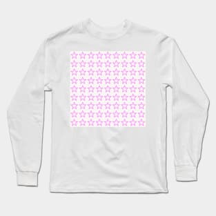 Pink stars on white Long Sleeve T-Shirt